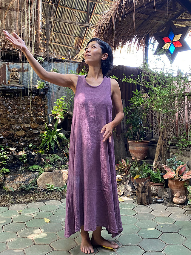 藍染】ヘンプコットン ロングワンピース 麻 一点もの パヤカ 等お好きな方