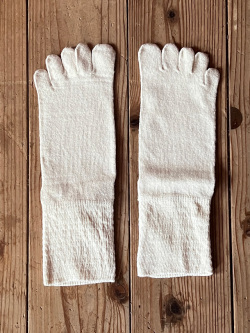 ヘンプコットン 5本指 ソックス はき口ゆったりタイプ・きなり